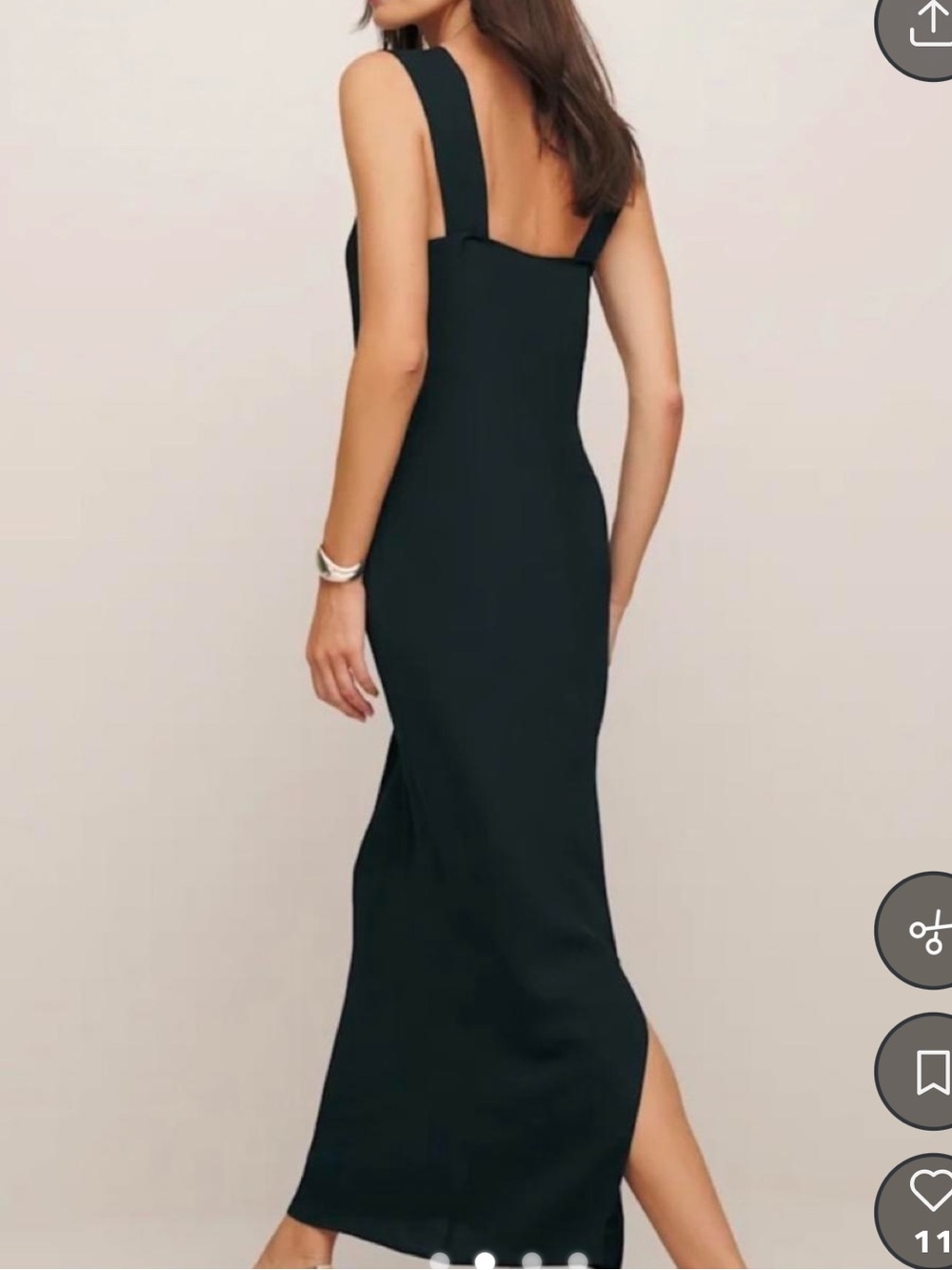 Reformation Black Square-Neck Slip Dress - Picture 2 of 3